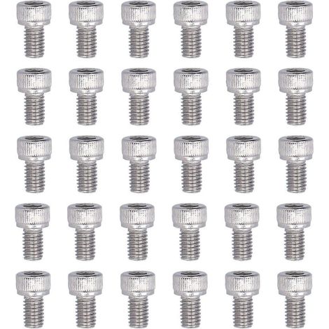 Lot de 30 vis M6 en acier inoxydable 304 A2-70 à tête hexagonale creuse, conforme à la norme DIN 912M6x16 (1/5)