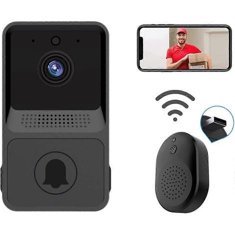 Sonnette vidéo sans fil avec signal Ring Signal WiFi, kit de sonnette photo intelligente IP65 étanche-AquaForge (1/5)