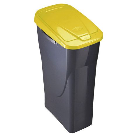 Eimer mit Deckel 15lt ecobin mit gelbem Deckel 42x31x20cm mondex