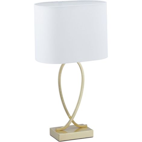 Tischlampe mit stoffschirm gold 883073