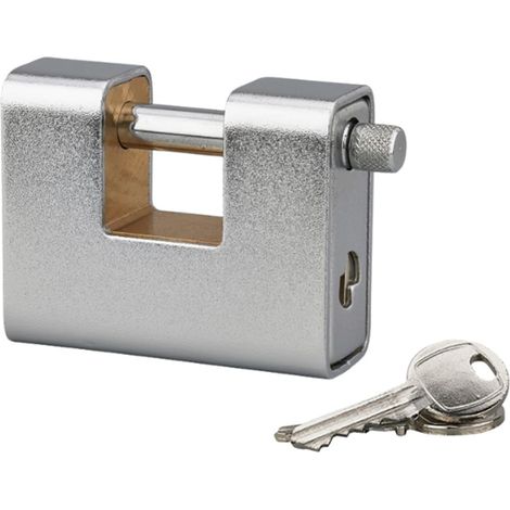 Lucchetto Corazzato in Ottone 80 mm con Rivestimento in Acciaio Temperato - Antiscasso e Sicurezza Massima ideale per Serrande, Bici e Garage (1/5)