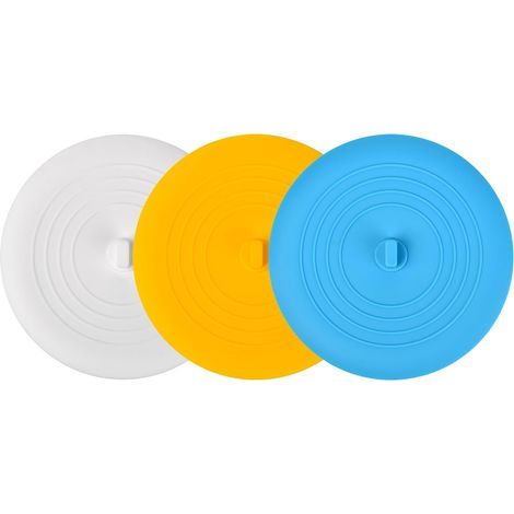Tappo universale per vasca da bagno, tappo per scarico del lavandino, pratico filtro di scarico in silicone, tappo per scarico a pavimento e lavandino, set da 3 pezzi (1/5)