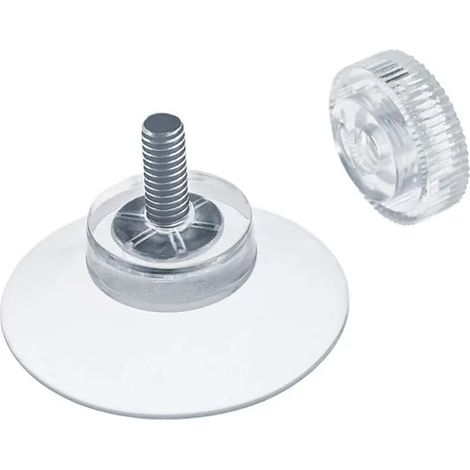 Filiyano-Lot de 8 ventouses avec vis filetée M4 x 10 mm et écrou moleté pour signalétique, décoration et surfaces vitrées (30 mm). (1/5)
