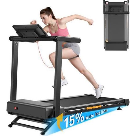 Laufband elektrisch - KT-P4 - 1000W - Geschwindigkeit 1-14 km/h - Neigung 1-15% (1/4)