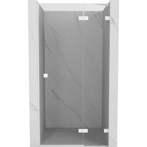 Mexen Lunar porte de douche battante droite 110 cm, transparent, blanc - 834-110-000-20-00-P (1/5)