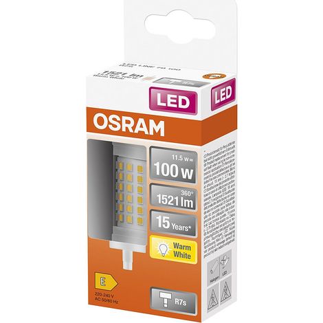 OSRAM HOMELIGHTING 4058075432635 LED CEE E (A - G) R7s forme de cône 11.5 W = 100 W blanc chaud (Ø x L) 28 mm x 78 mm 1 pc(s) A675412 (1/6)