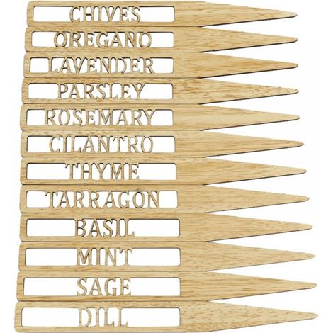 Etiquettes Pour Plantes - Bois De Bambou Contreplaqué Résistant Aux Intempéries - Pour Serre Jardin Potager Et Intérieur - 12 Pièces (1/5)