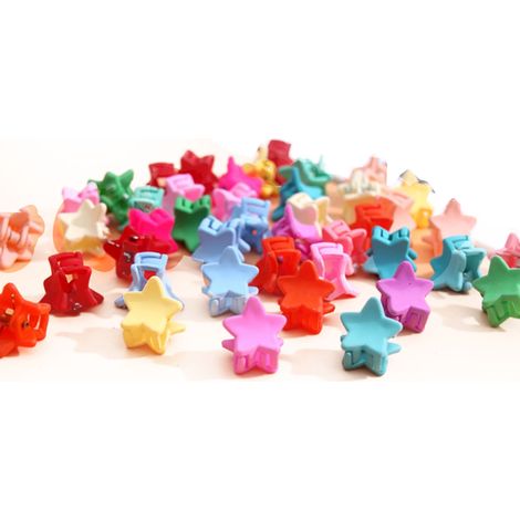 Lot de 40 mini pinces à cheveux étoile, légères, couleurs vives, mignonnes, accessoires coiffure adorables, petites clips pour cheveux (1/5)