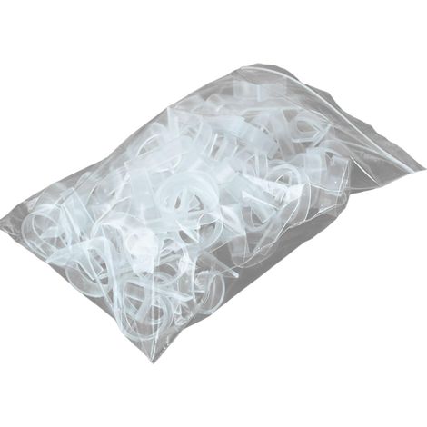 Paquete de 50 pinzas resistentes e invisibles para sujetar los faldones de mantel en reuniones. (1/5)