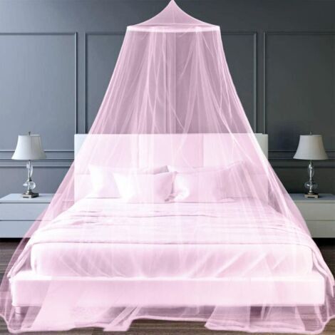 Moustiquaire Bed pour lit à baldaquin pour adultes et filles, moustiquaire en tulle rose pour lit simple, moustiquaire pliable pour lit à baldaquin pour bébé (1/4)