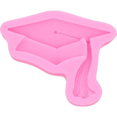 Moule en silicone pour toque de doctorat, toque de remise de diplôme, toque de licence, moule pour décoration de gâteau au chocolat et fondant, rose (1/5)