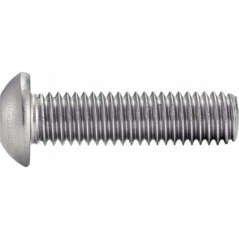 50 Vis à Métaux Tête Bombée Six Pans Creux 10 x 50 mm - ISO 7380-1 - Inox A2 - D-Work