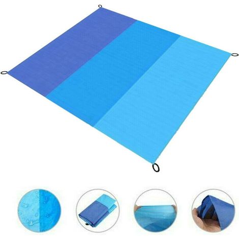 200 x 140 cm wasserdichte Strandmatte, sandabweisend, Picknick- und Campingdecke, Strandmatte (1/4)