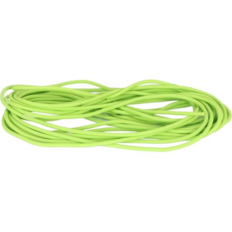 Corde de tennis élastique de 5 m en latex solide, idéale pour l'entraînement de tous niveaux, en solo ou en extérieur. Couleur verte, diamètre 2,5 mm / 0,1 pouce. (1/5)