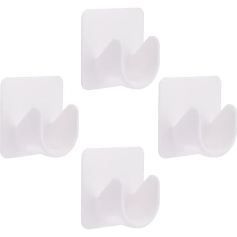 Supports adhésifs génériques pour tringle à rideau de douche (lot de 4), fixation murale en plastique pour salle de bain, sans perçage. (1/5)