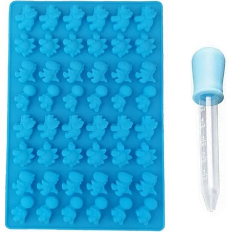 Moule à Dinosaure en Silicone pour Gummies, 48 Cavités - Idéal pour Gélatines, Chocolats et Pâtisseries Créatives (1/5)