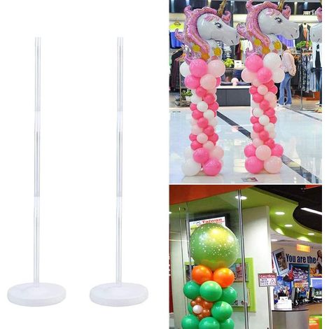 Support Colonne - Kit Arche Ballons - Base Porte-Ballon Pour Décoration Fête Anniversaire Mariage - 2 Pièces