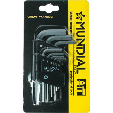 serie chiavi maschio esagonale mundial 9 pezzi (1,5÷10 mm)