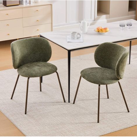 MEUBLIV Esszimmerstuhl 58x52x80 cm Grün – umschließende Rückenlehne, 2er-Set (1/5)