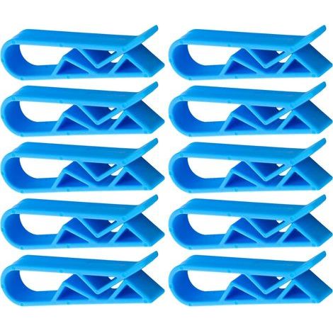 Pince à Poubelle en Plastique Bleu pour Paquet 24 Pièces Clip de Fixation Compact, Bord Lisse, Usage Maison et Hôtel, pour Corbeille à Papier (1/5)