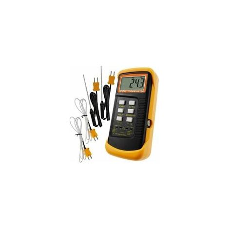 Thermomètre De Type K Avec Capteur De Thermocouple 1300 ° C (° C, ° F Et K Avec 4 Thermocouples (câblé Et Acier Inoxydable) (1/5)