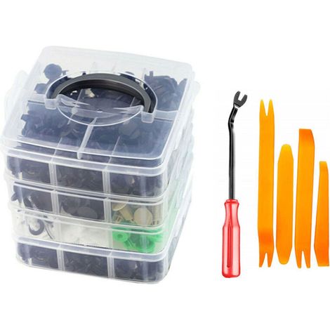 Jeu de tendeurs de voiture 24 types de fixations 620PCS boucle en boîte + 5 jeux d'outils (1/3)