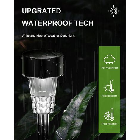 12 luci solari impermeabili IP65 per giardino, illuminazione decorativa per vialetti, patii, prati - ALTRO (1/3)