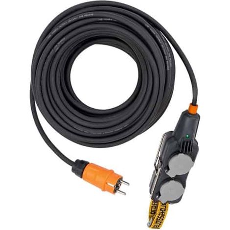 Brennenstuhl – Rallonge avec powerblock 15m IP54 3G2,5 – 4 prises 45° pour chantiers humides – SKU 9162151160