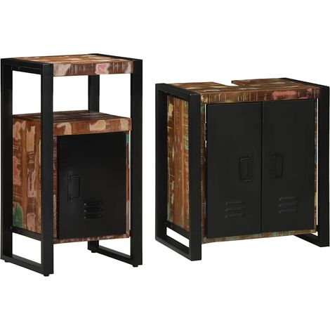 Maison Exclusive - Badezimmermöbel-Set mit Regal 2 pcs Massives u