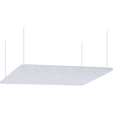 Pannello Fonoassorbente da Soffitto con Kit di 4 Cavetti 120x50 cm Finitura Grigio (1/5)