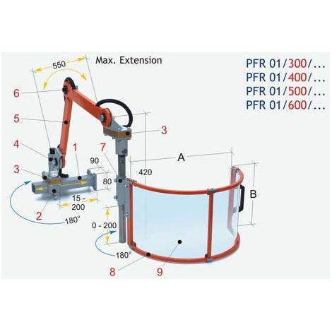 Protector regulable para fresadora universal OPTIMUM PFR 01/300 (1/2)