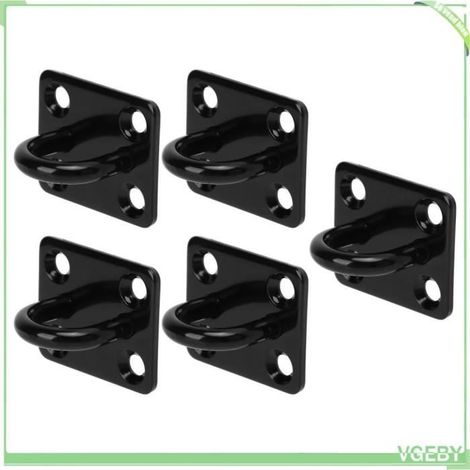 Crochet Plafond en Acier Inoxydable Charge Renforcée V GEBY Noir - Lot de 5 (1/4)
