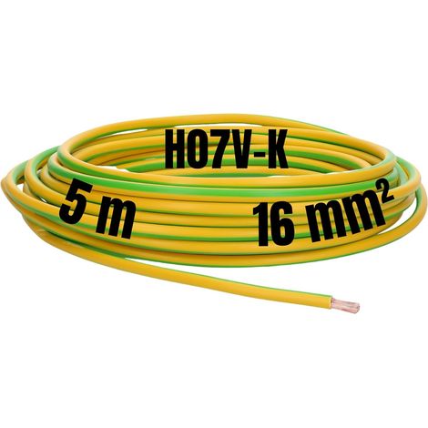 5 Meter Lapp 4520006 H07V-K 16,0 mm² grün-gelb I Erdungskabel I Schutzleiter 16mm2 I Verdrahtungsleitung I Aderleitung flexibel I PVC-Einzelader I Litze I Verdrahtung (1/5)