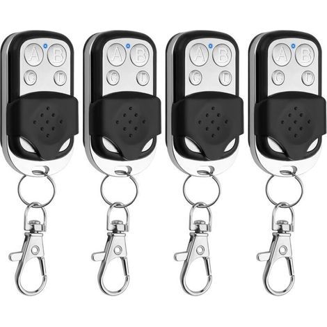 3 Pcs Telecommande Universelle Portail, 433,92 MHz Télécommande Garage sans Fil à 4 Boutons avec Couvercle Coulissant Porte Clés pour Porte Garage Électrique