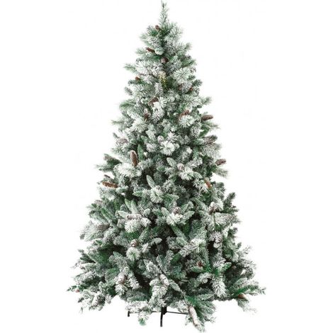 Albero di Natale artificiale GARDENA innevato folto rami a ombrello con pigne - H240 - 1562 rami (1/5)