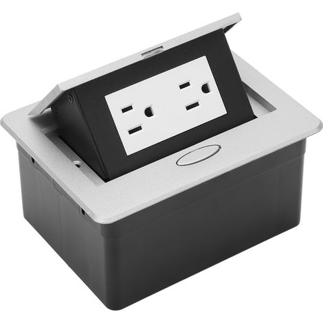 Prise de Bureau Encastrable Boîte de Connexion de Table 2 Prises Standard Américain 110-240V (1/5)