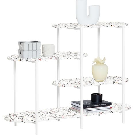Mesa consola, amplio espacio de almacenamiento, construcción duradera, color blanco. (1/5)