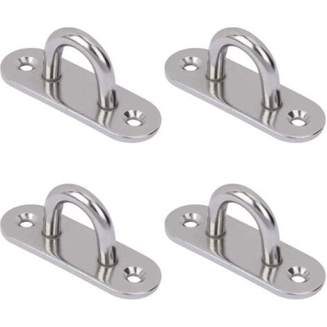 4-teiliges Deckenhaken-Set aus Edelstahl mit länglichen Ösenplatten zum Aufhängen von Stühlen, Hängematten, Yogaschaukeln, Boxsäcken und Blumentöpfen