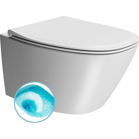 WC suspendu MODO, Swirlflush, 37x54cm, blanc double mat (1/3)