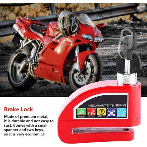 Système d'alarme antivol pour freins à disque de moto, scooter et vélo (rouge) (1/5)