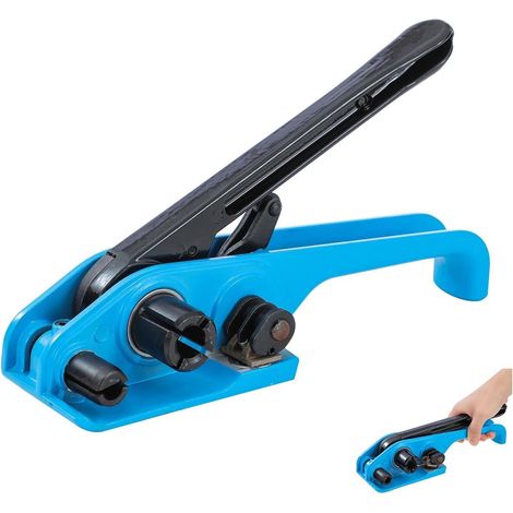 Cerclage - Bande en polyester complète - Dispositif de cerclage manuel pour charges lourdes - 1 pièce - Bleu (1/5)