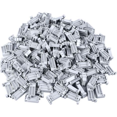 200 pièces de rail de guidage, bornier de montage, vis de fixation, butée d'extrémité fixe, boucle en plastique, blanc,