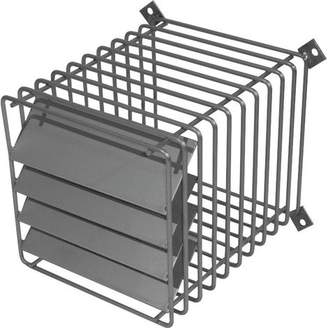 Ubbink – Grille aération VMC avec déflecteur – Protection terminal horizontal Ø60/100 et Ø80/125 – Acier inoxydable – Dimensions 170x170mm (1/4)