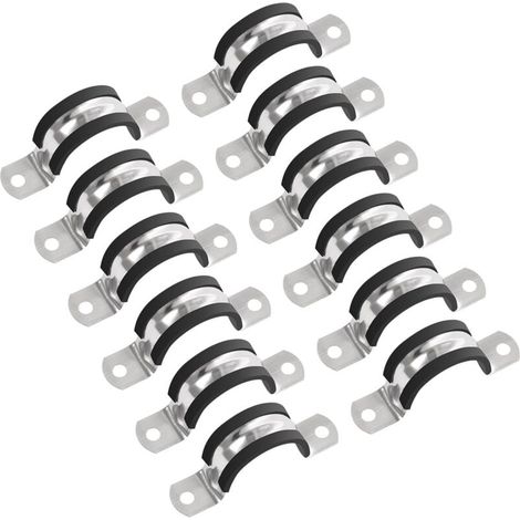 Colliers de serrage, 20 mm de diamètre, sangle de tuyau en acier inoxydable 304, collier de serrage pour tube, tuyau ou cordon métallique (12 pièces) (1/4)