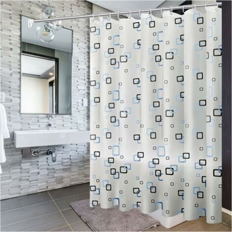200x200cm Rideau de douche, doublure de rideau de douche avec crochets et boucles, anti-moisissure, anti-bactérien, imperméable et lavable, adapté aux salles de bains. (1/5)