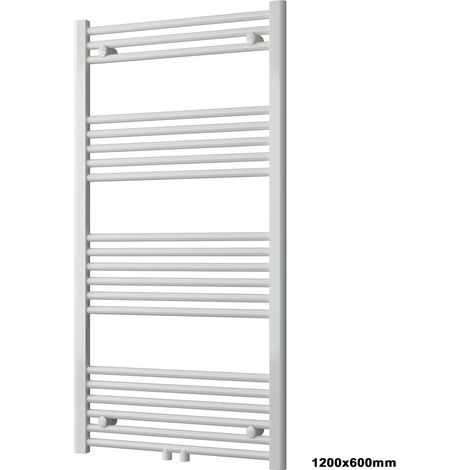 BERNSTEIN - Scaldasalviette da bagno di design in ottone - Bianco - R18W - Mit Handtuchhalter gerade, 1200x600mm, Senza kit di collegamento	Con portasciugamani dritto, 1200x600mm, Senza set di collega