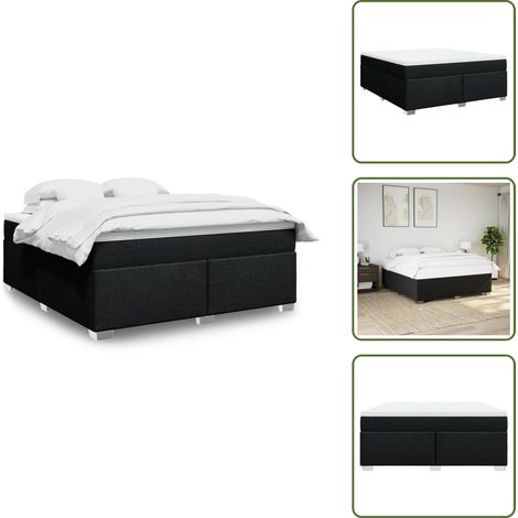 Boxspringbett mit Matratze Schwarz 180x200 cm Stoff - Boxspringbett - Boxspringbetten - Bett - Bett Mit Stauraum (1/5)