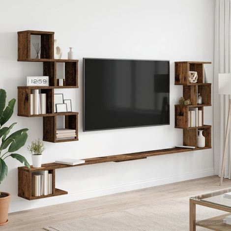 Mensola per TV da muro Legno antico 200 x 15 x 94 cm vidaXL (1/5)