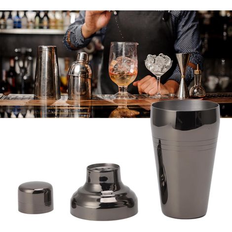 Barzubehör aus Edelstahl, Shaker aus Edelstahl 304, Cocktailshaker, 510 ml, glänzend schwarz. (1/5)