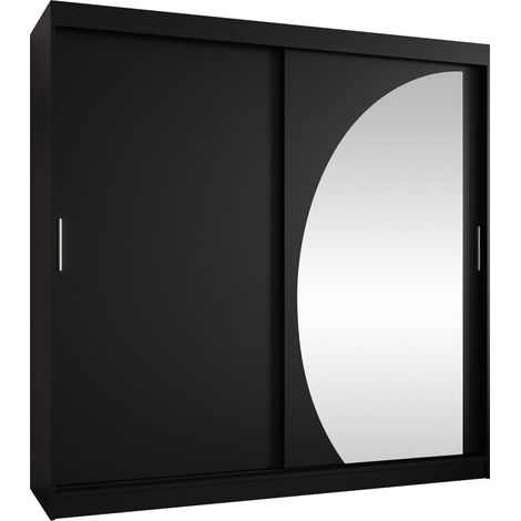 Armario Hartford 507, Negro, 200x200x62cm, Puertas de armario: Correderas, Número de estantes: 0